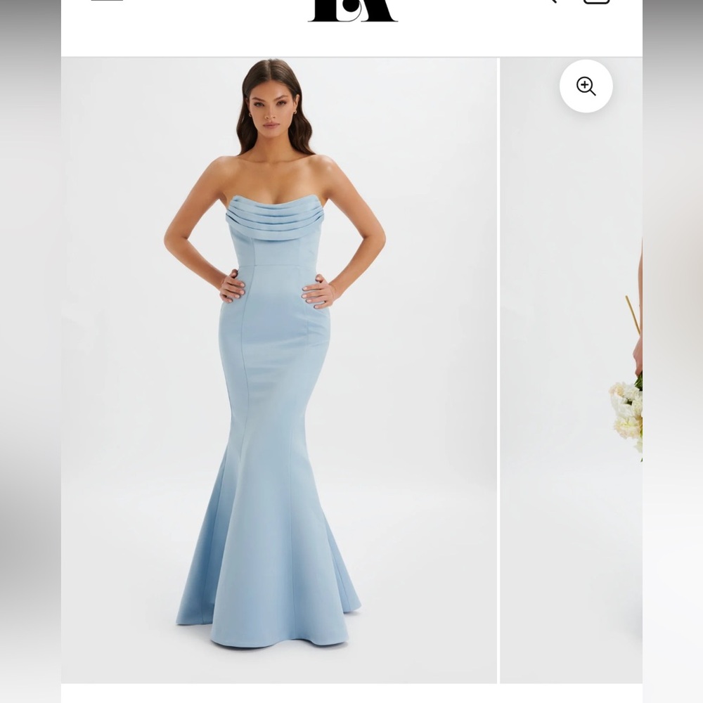 Lavish Alice FREYA BONDED SATIN COWL NECK MAXI DRESS IN DUSTY BLUE - Picture 2 of 4
